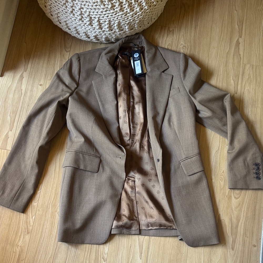 Banana Republic Tan Blazer with Logo Lining